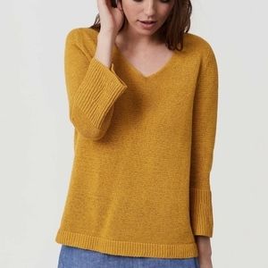 LOFT Gold 3/4 Bell Sleeve Sweater